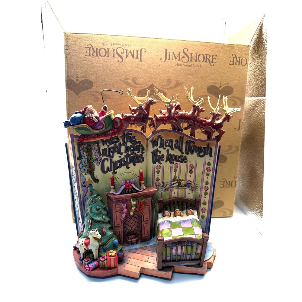 Jim Shore Heartwood Creek Twas The Night Before Christmas Storybook Figurine